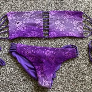 Reversible purple bikini
